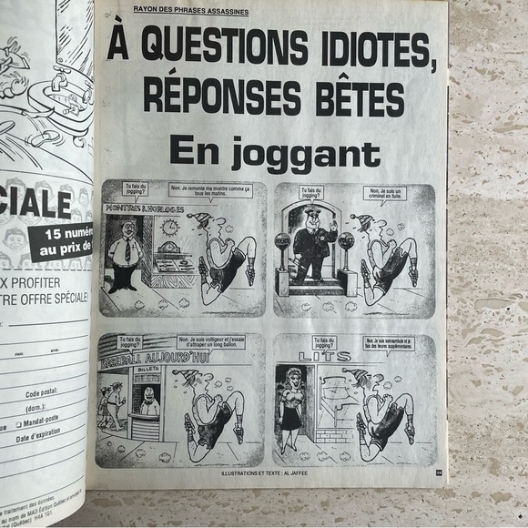 Mad Magazine Quebec edition in French, Issue No. 4 August 1991 - Picture 10 of 14